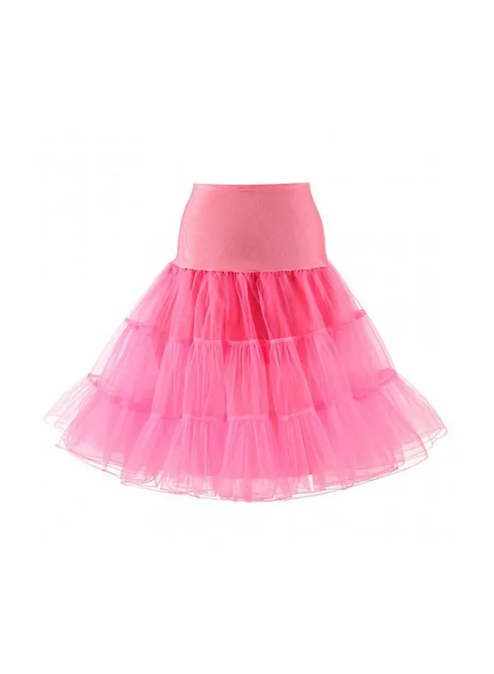 Vintage Crinoline Tutu Midi Petticoat Skirt Pink