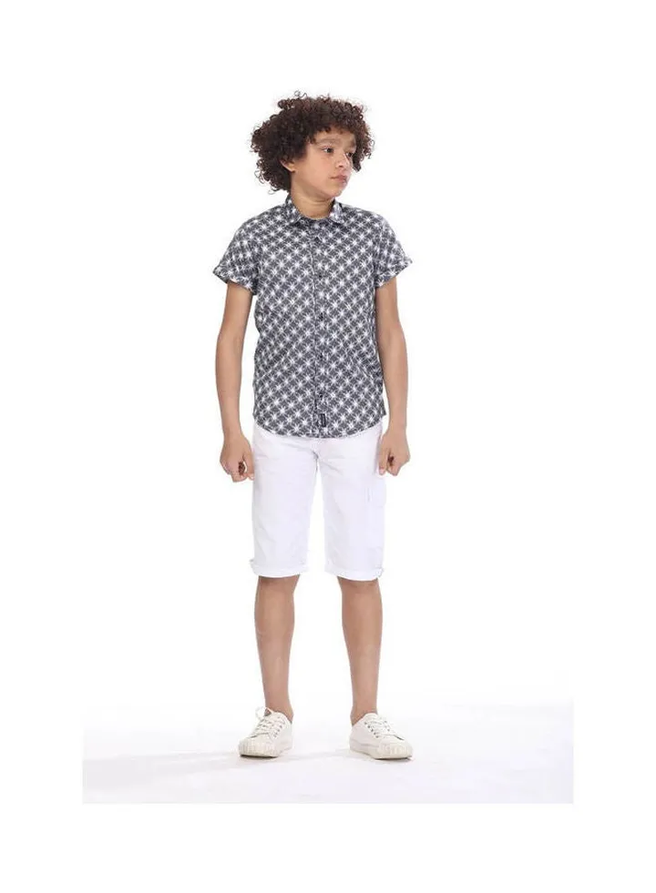 Dotted Casual Short Sleeve Shirt Green