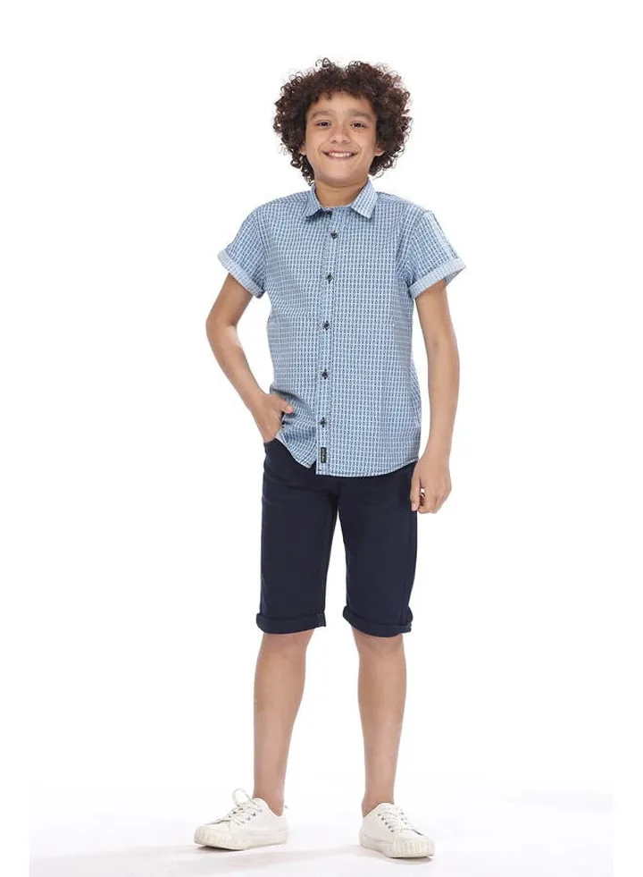 Casual Short Sleeve Shirt Blue