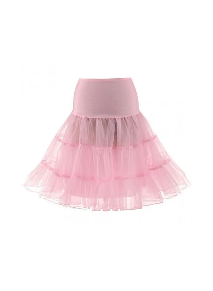 Vintage Crinoline Tutu Midi Petticoat Skirt Light Pink