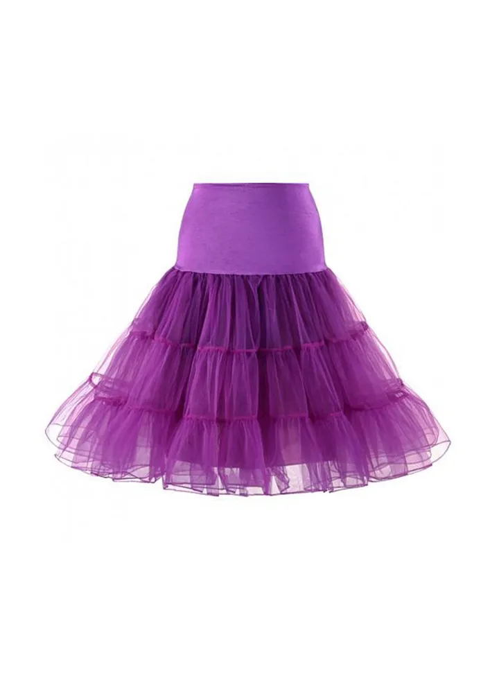 Vintage Crinoline Tutu Midi Petticoat Skirt Light Purple