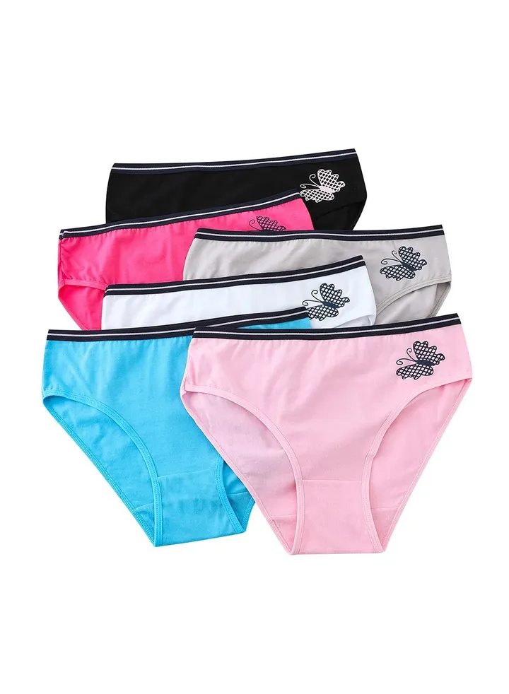 Zeemey 6 Pack Womens Underwear Cotton Sort Bikini Breathable Panties Low Rise Hipster Ladies Charming Cheeky Lingerie