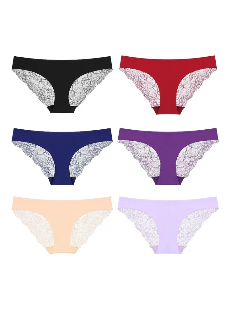 Zeemey 6 Pack Womens Underwear Cotton Sort Bikini Breathable Panties Low Rise Hipster Ladies Charming Cheeky Lingerie