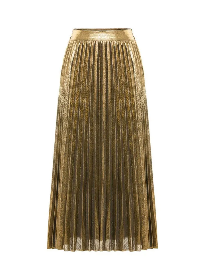 High Waist Skirt Gold