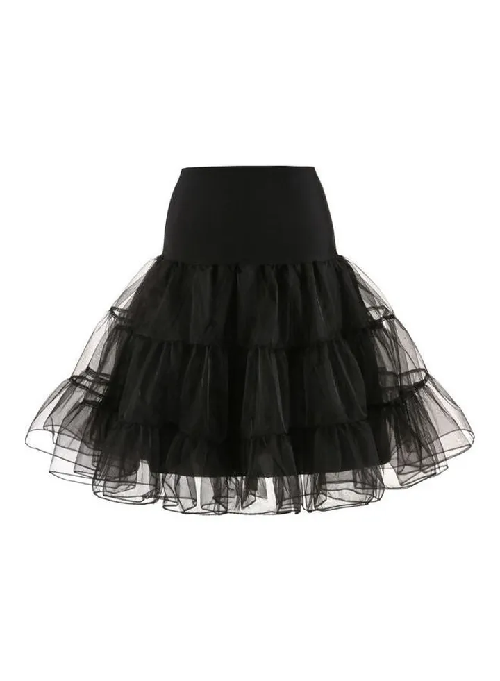 Solid Midi Skirt Black