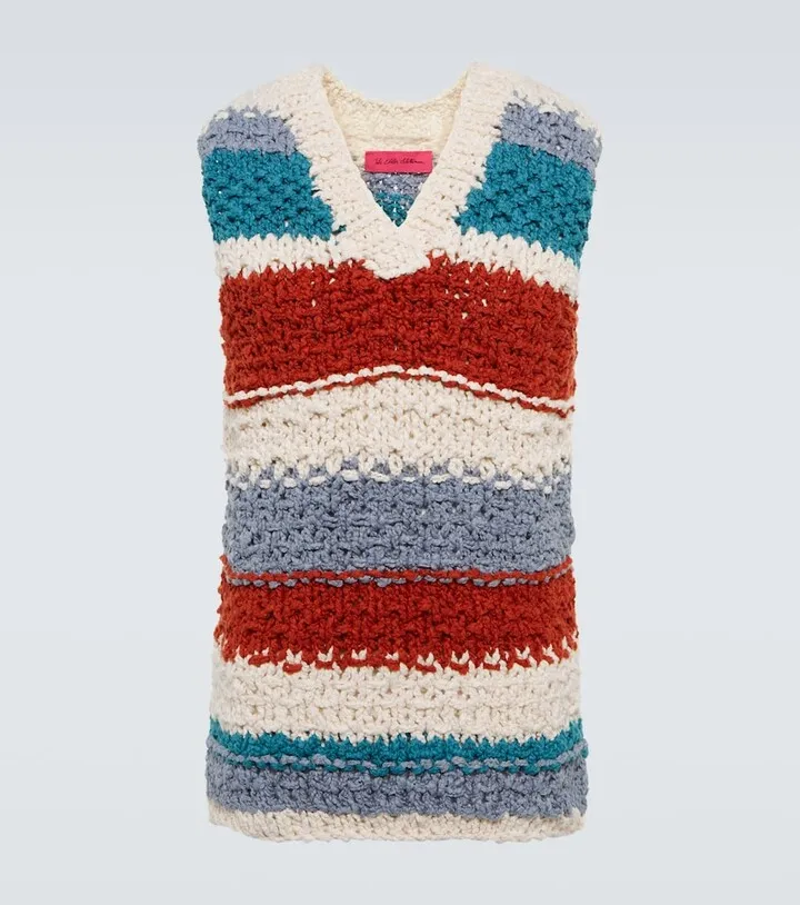 Striped cotton sweater vest