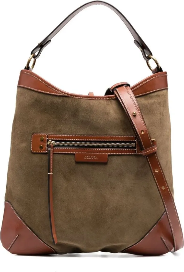 Suede-Finish Leather Tote Bag