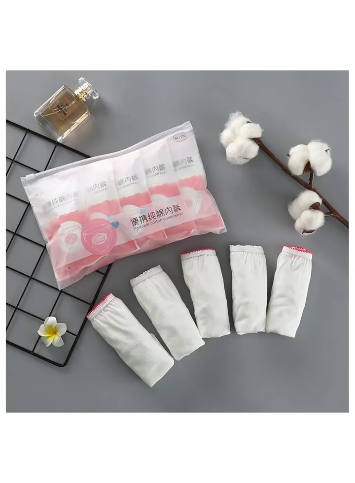 Disposable Cotton Briefs for Women, Lightweight Soft Breathable Underwear for Travel Hospital Outdoor Business Trips Menstruation Puerperium Pregnancy, 25 Pcs - L Size