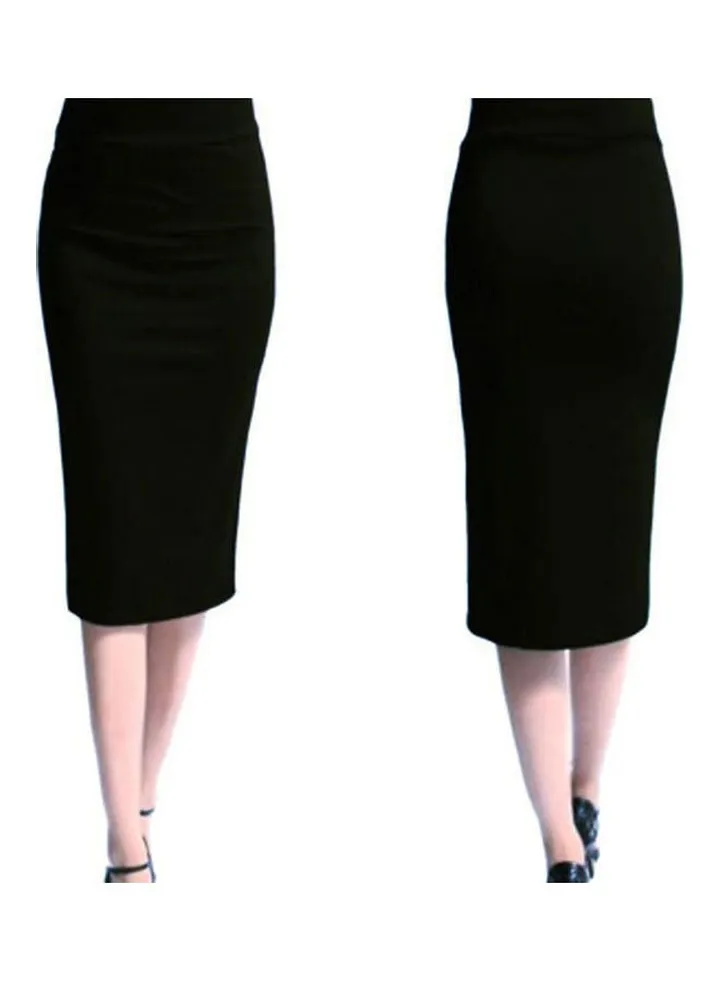 Summer All Match Slim Pencil Skirt black