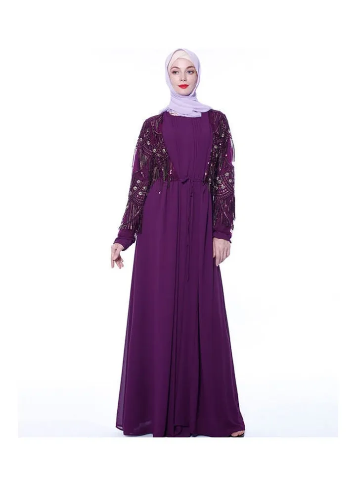 Arab Robe Gown Dress Turkish Purple