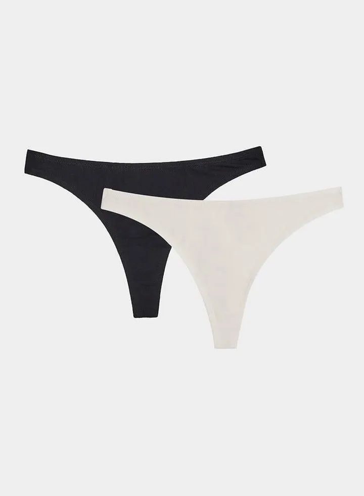 Pack of 2 - Solid Cotton Thong