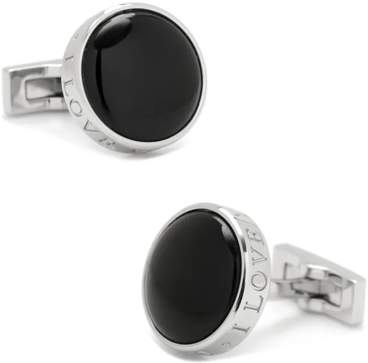I Love You Onyx Cuff Links