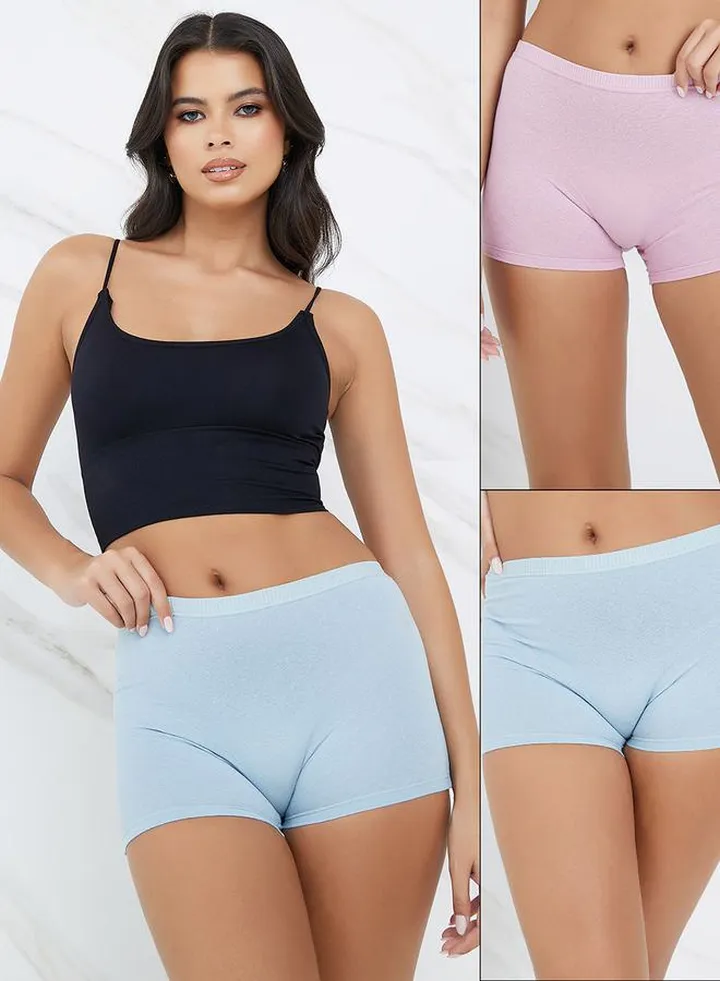 Pack of 2 - Textured Cotton Shorts