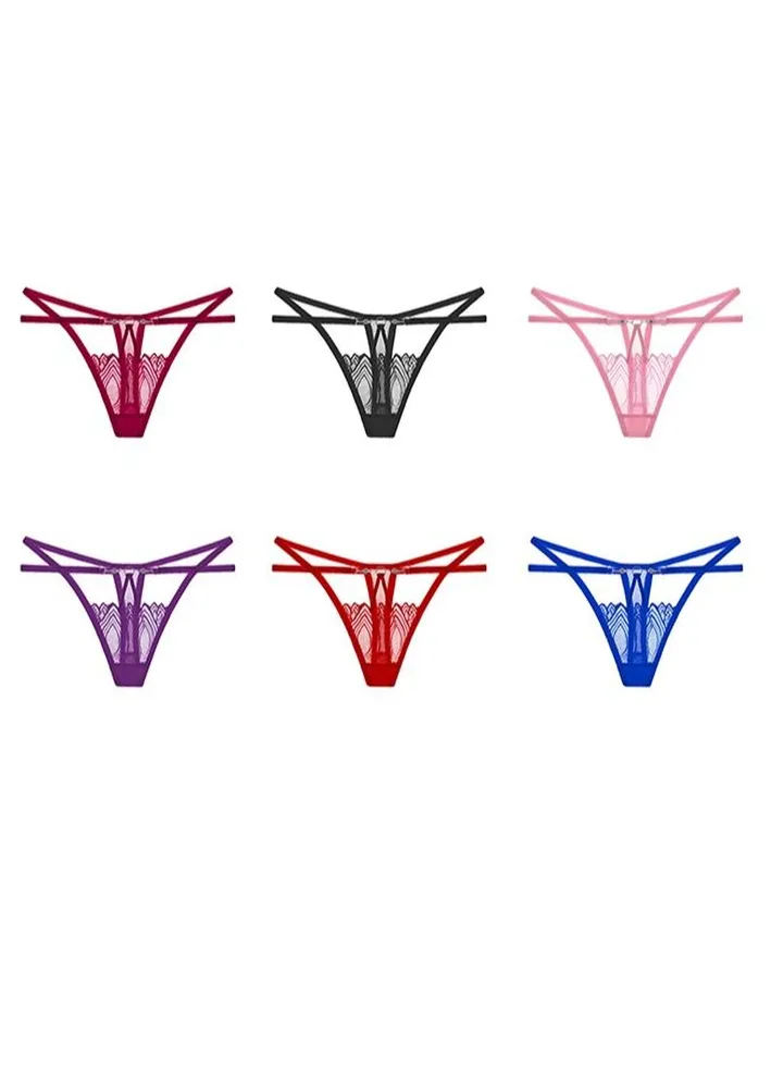 Zeemey 6 Pack Womens Charming Floral Lace Breathable Stretch G-String Thongs Panties Underwear Low Rise T-Back Underpants