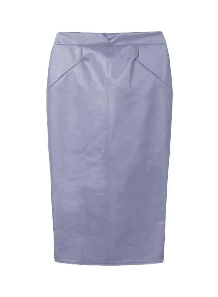 Pencil Midi Skirt Grey