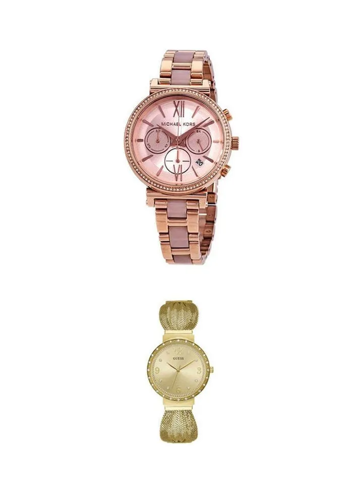 women Stainless Steel Chronograph Watch Mk6560 With Stainless Steel Chronograph Watch Mk6560
