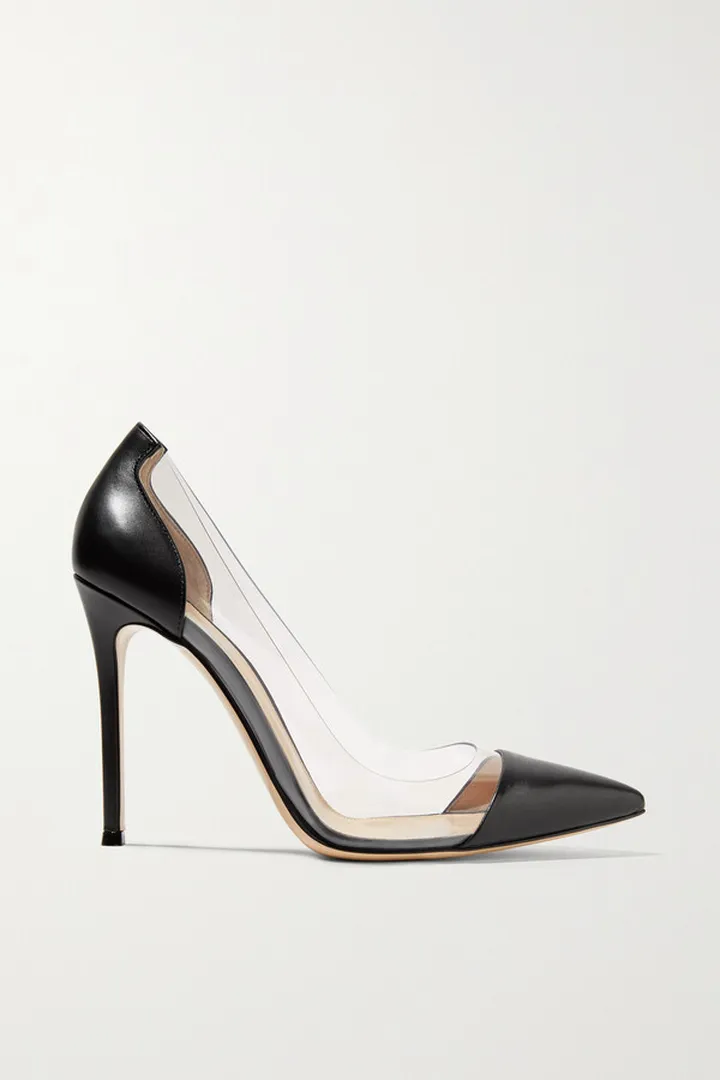 Gianvito Rossi - Plexi 100 Leather And Pvc Pumps - Black