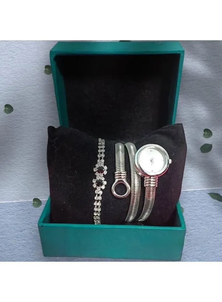 Women's Watch Set with a Bracelet with a Modern and Elegant Design