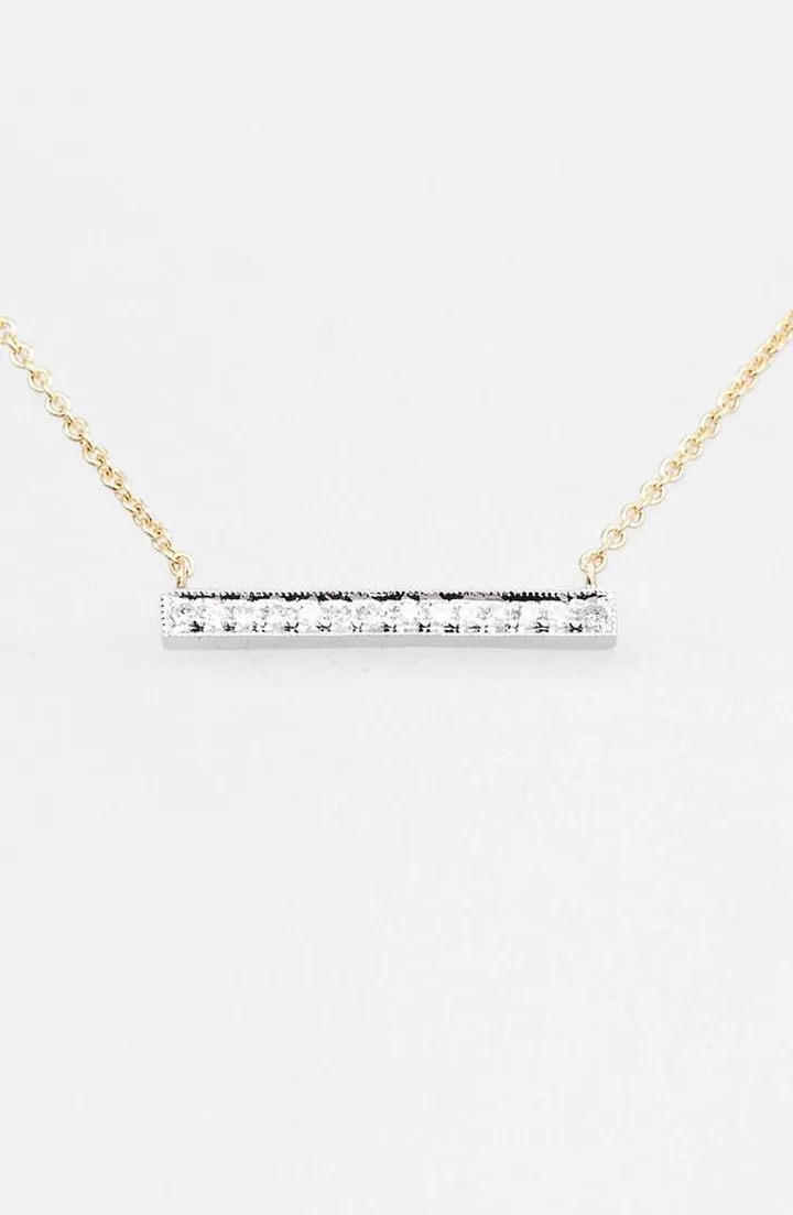 'Sylvie Rose' Medium Diamond Bar Pendant Necklace