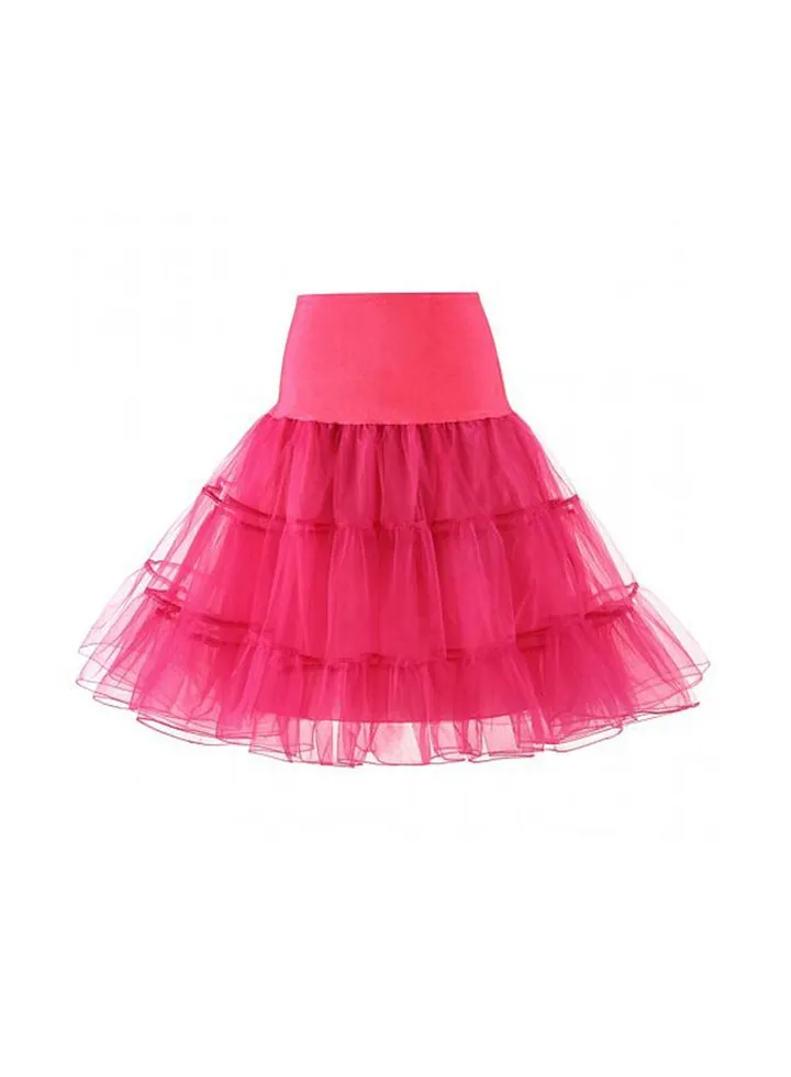 Vintage Crinoline Tutu Midi Petticoat Skirt Rose