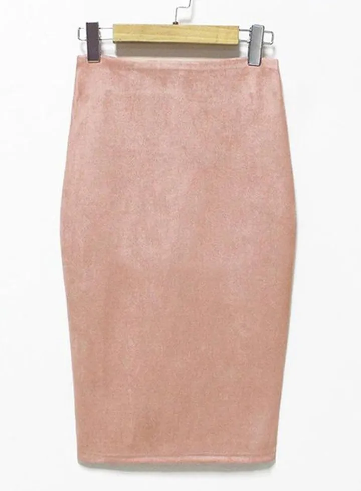 High Rise Midi Skirt Pink
