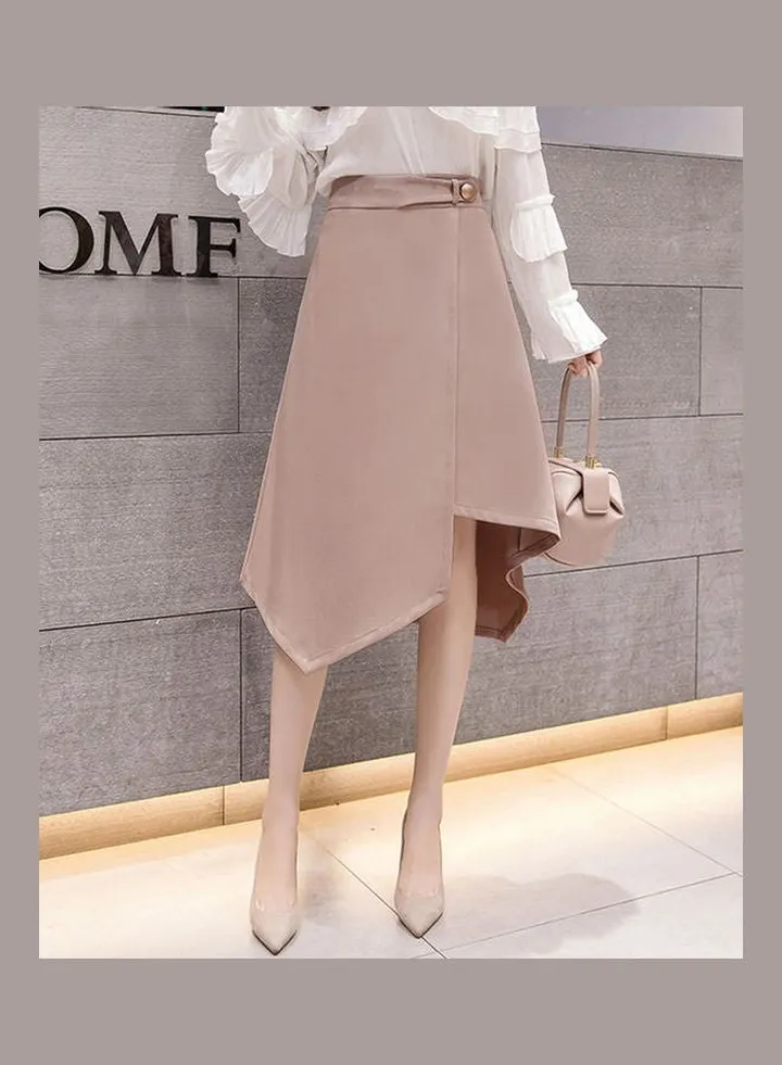 Widening Skirt Leather Pink