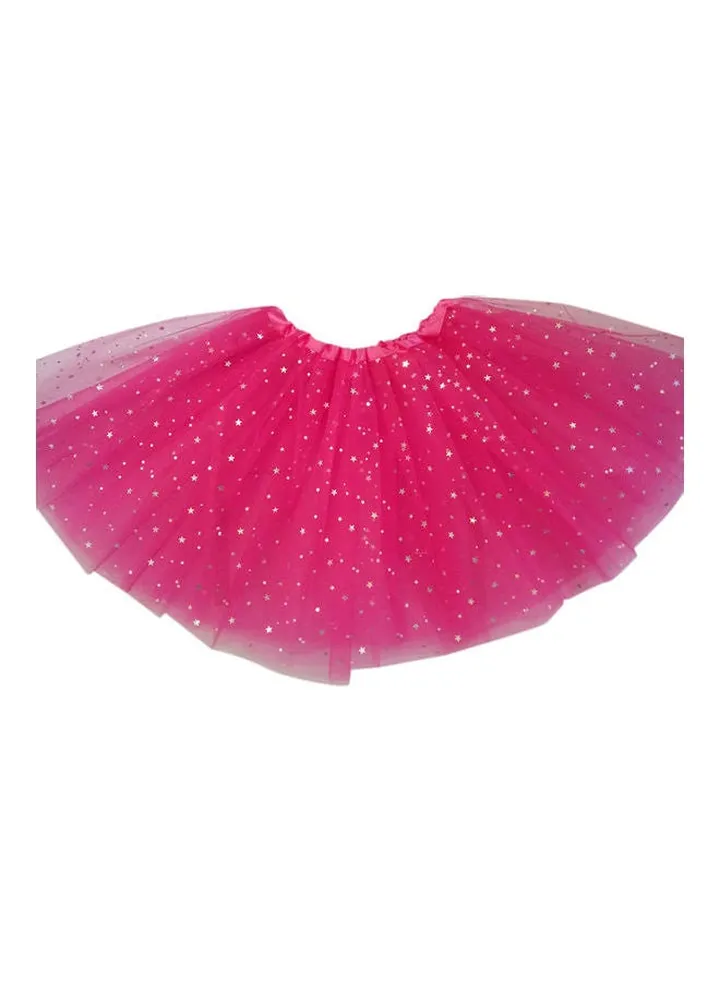 Women Gauze Tutu Short Skirt Rose red