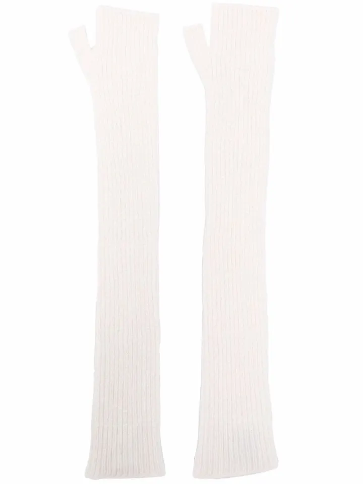 Long Fingerless Cashmere Gloves