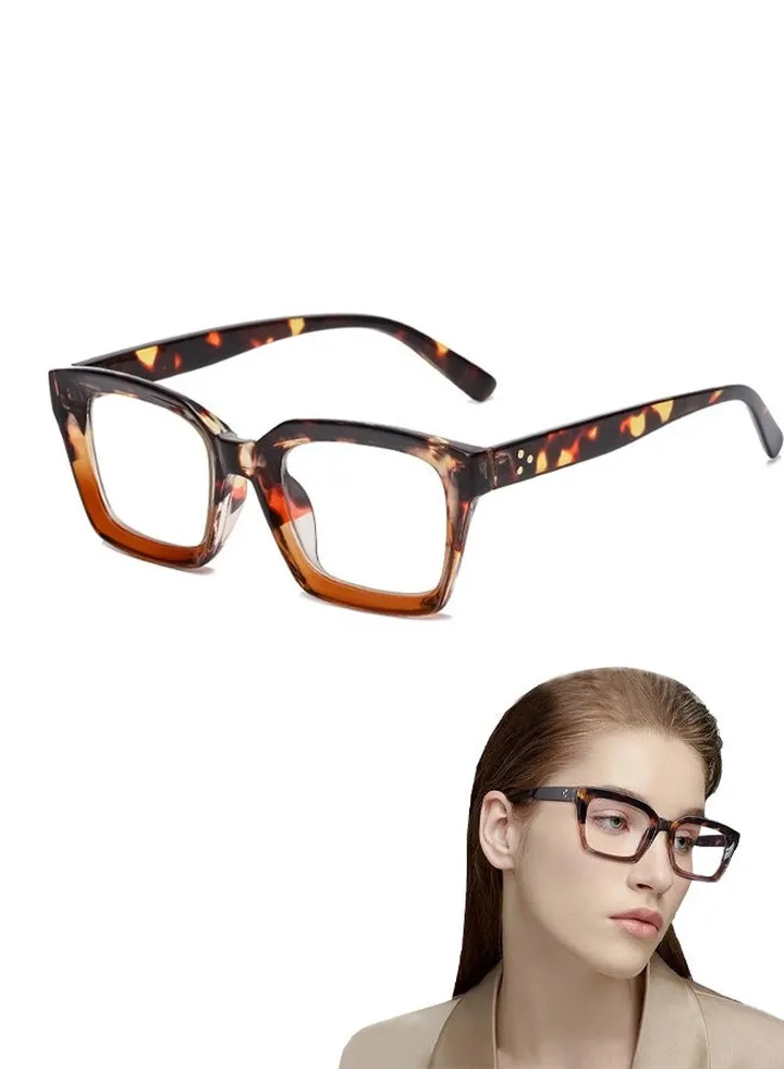 Glasses for Women Men Fashion Classic Square Eyewear Thick Glasses Frame Classic Non-prescription Clear Lens Eyeglasses for Women Men Full Frame Retro Vacation Simple Frame Glasses for Travel Holiday