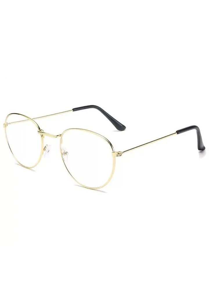 Retro Round Glasses for Women Men Fashion Flat light Blocking Glasses Circle Metal Wire Frame Eyeglasses