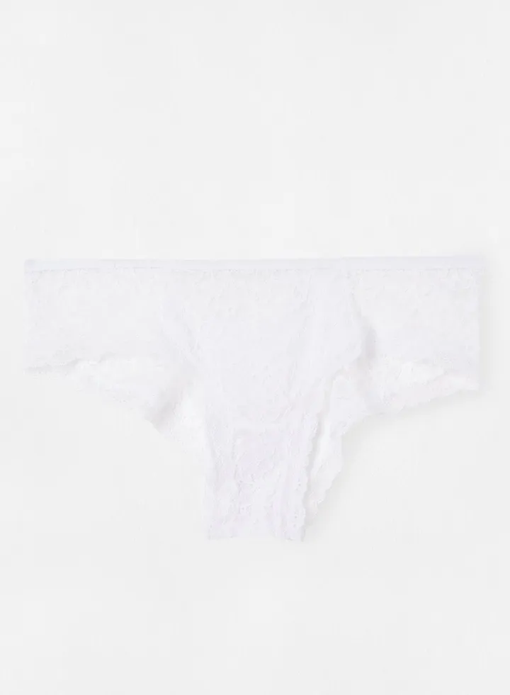 Lace Cheeky Cut Bottoms White