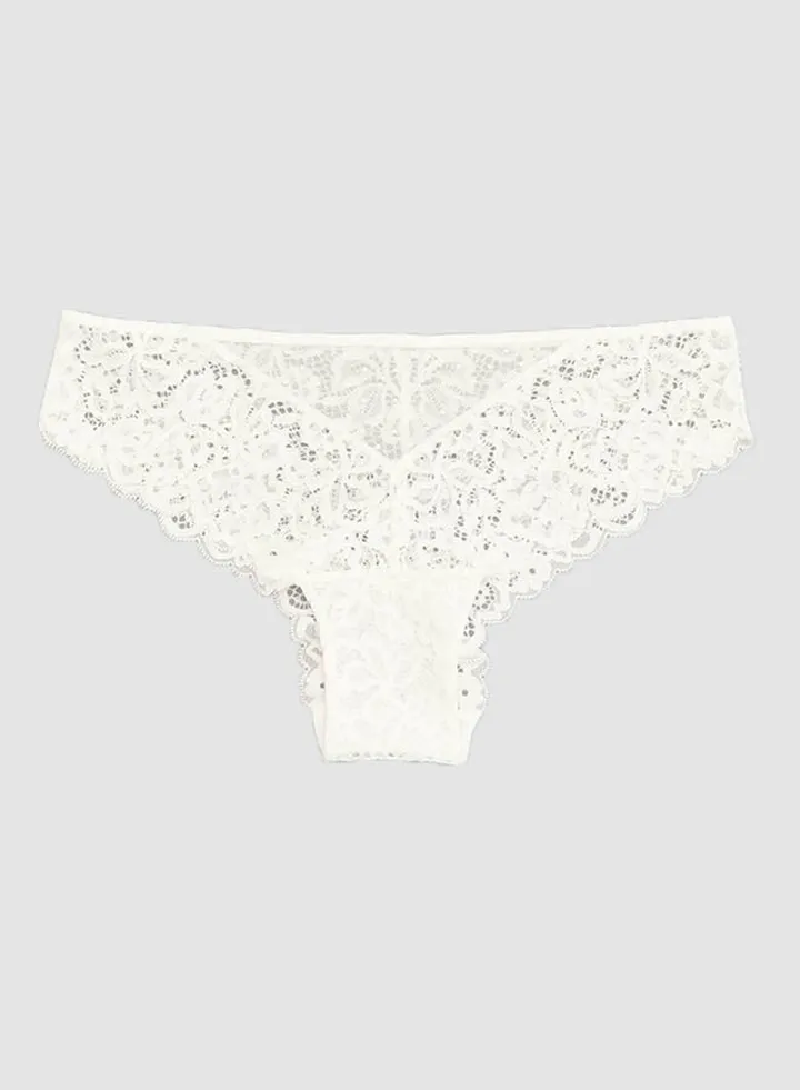 Lace Hipster Briefs Cream
