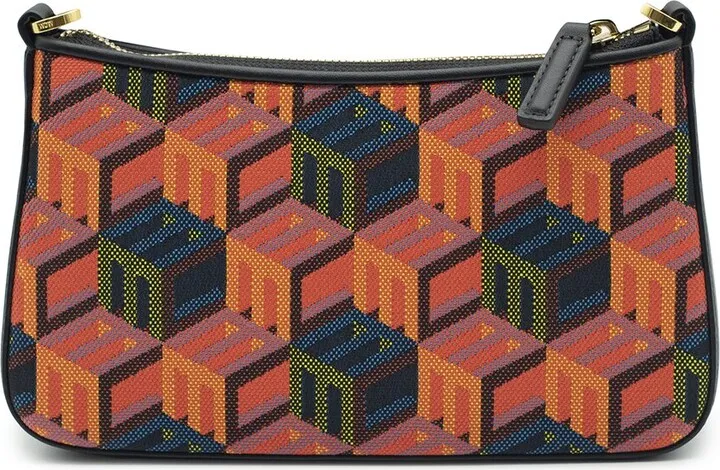 Mcm Cubic Monogram Jacquard & Leather Crossbody