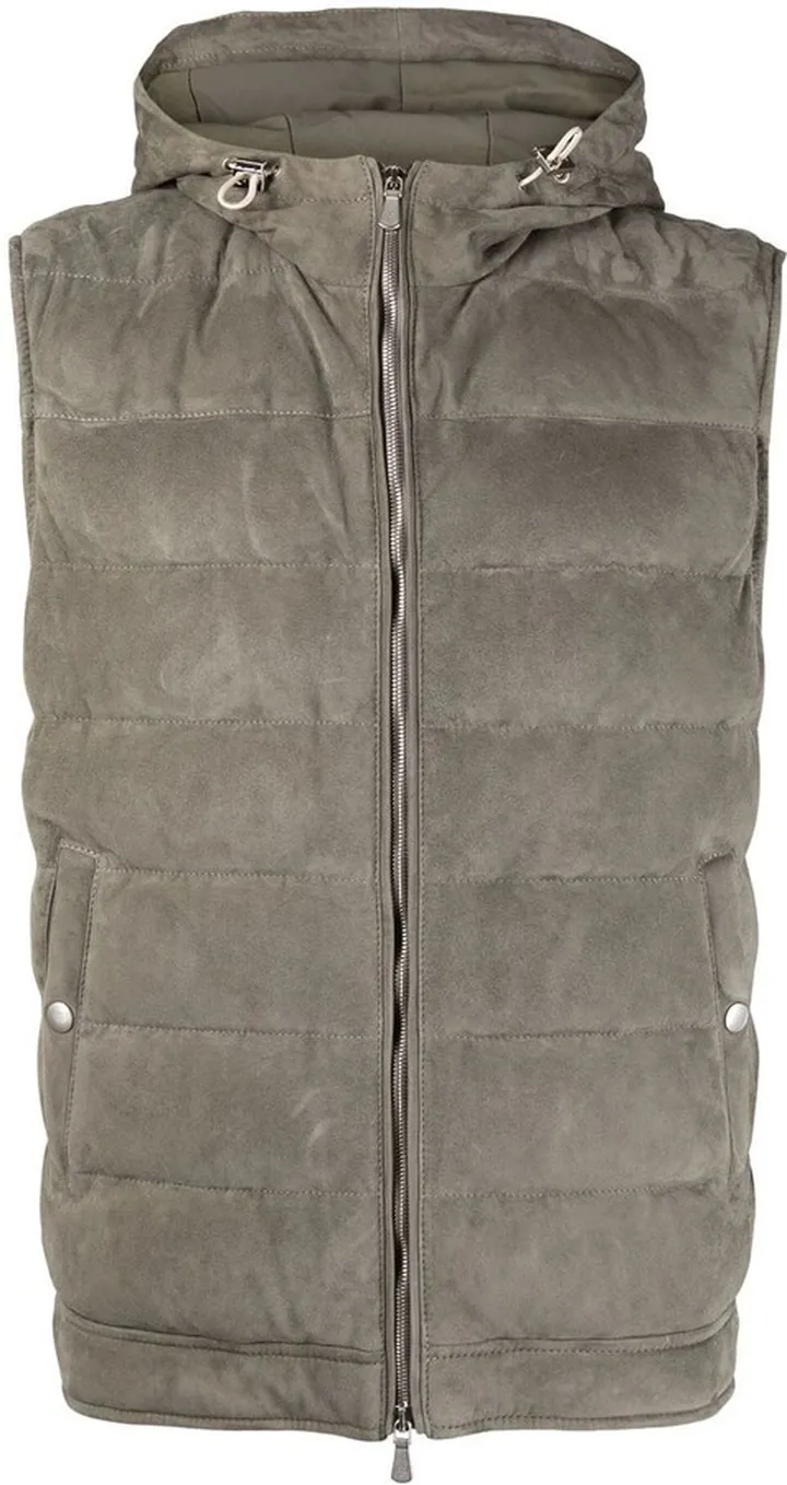 Suede Padded Gilet Jacket
