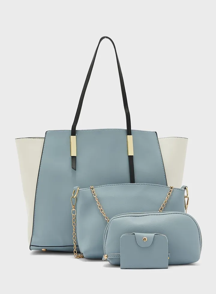 4 Piece Tote Handbag Luggage Set
