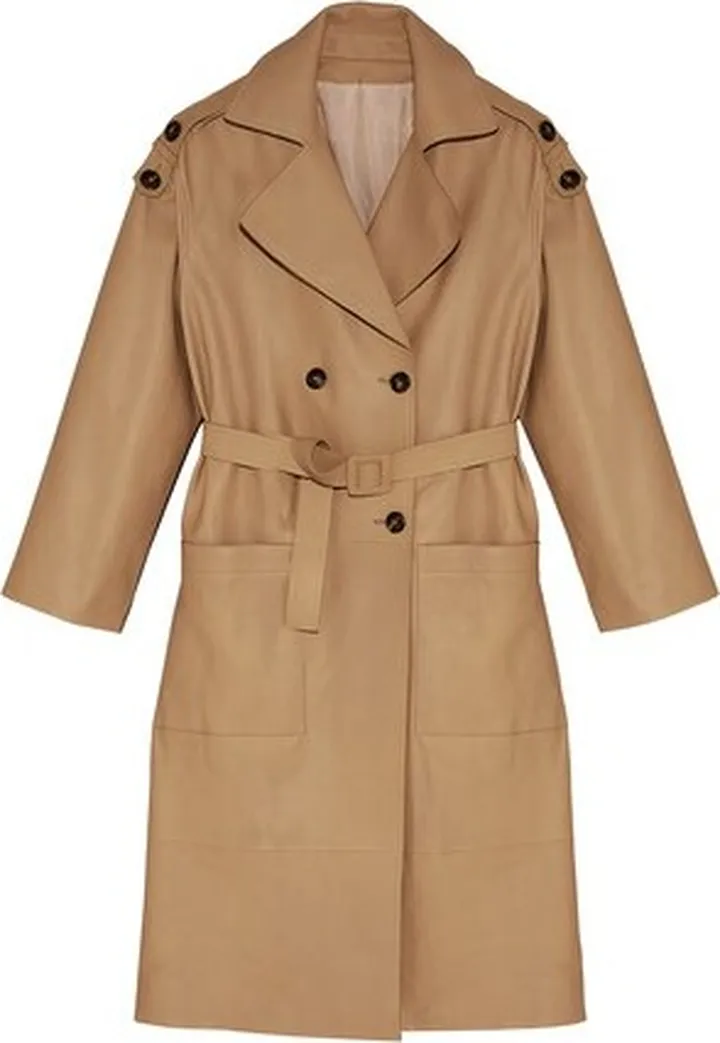 Oversize leather trench coat