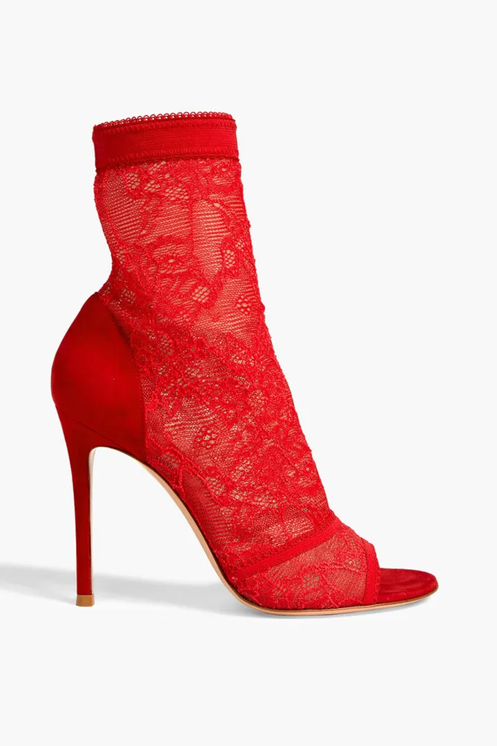 Missy lace and suede ankle boots