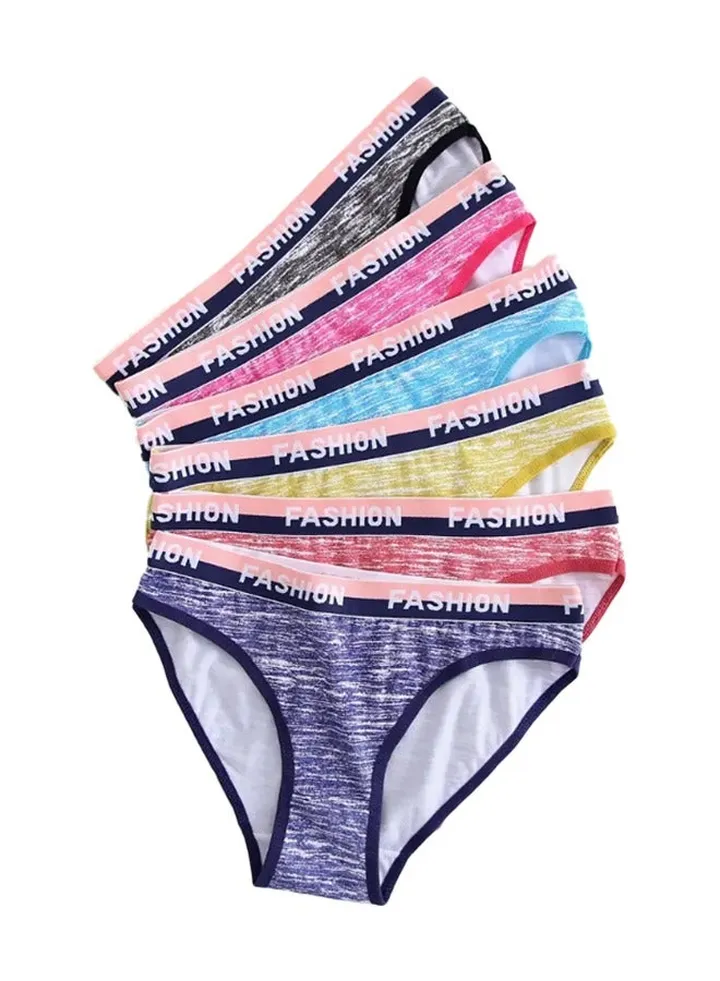 Zeemey 6-Piece Cotton Bikini Breathable Panties Low Waist Fashionable Ladies Charming Thick Bottom