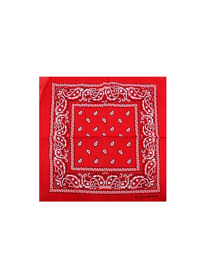 Square Paisley Handkerchief Red
