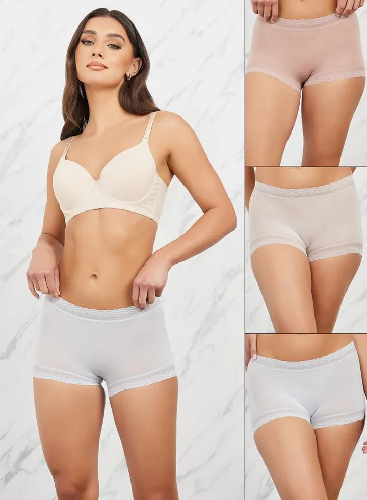 Pack of 3 - Lace Trim Full Brief