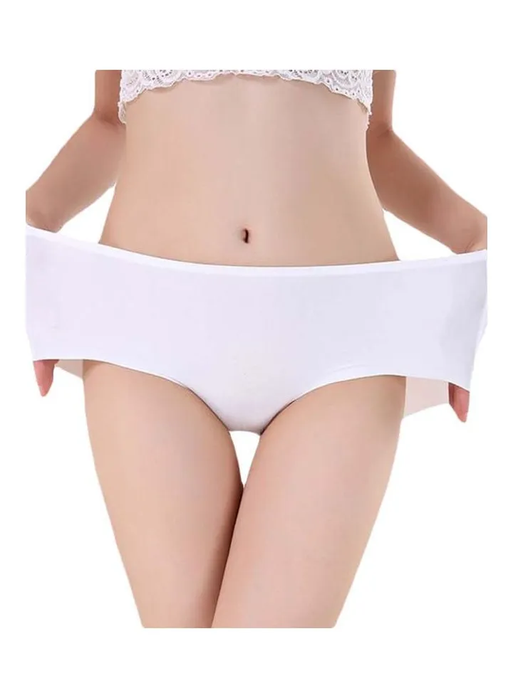 Stretchy Middle Waist Brief White