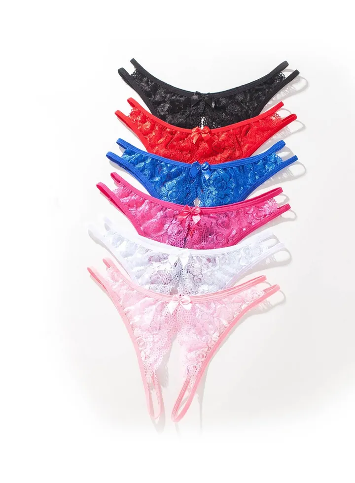 6 Pcs Women Girl Lace Briefs Set Lingerie wear Comfortable Underwear Anti-bacterial Breathable Waist Body Shaper Underpants Panty Slimming Elastic Briefs,Honeymoon Evening Wear M