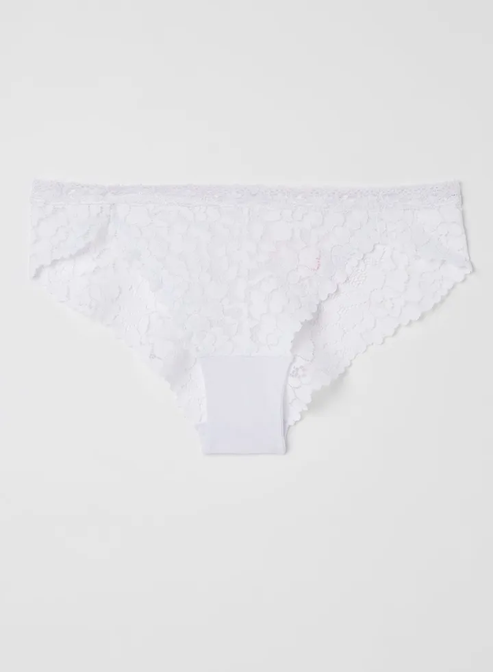 Lace Details Bikini Bottom White