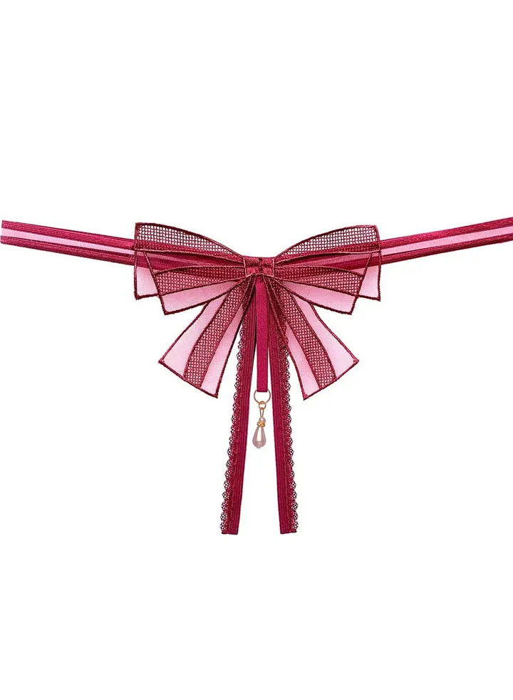Women's French Romantic Bow Panties Breathable Stretch Seamless Bikini Panties Suitable For Weight 40-75kg