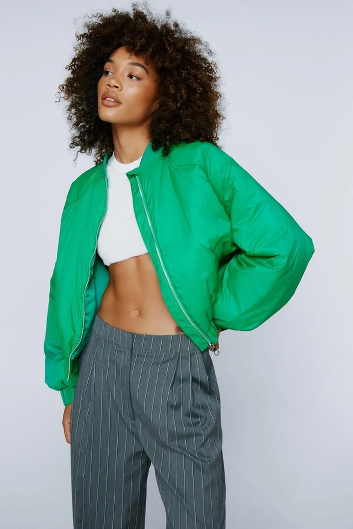 Nasty Gal Womens Batwing Oversized Bomber Jacket