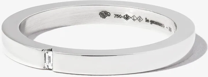 18K White Gold La 5g Polished Diamond Ring