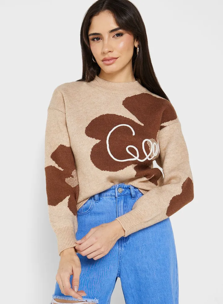 Floral Intarsia Sweater