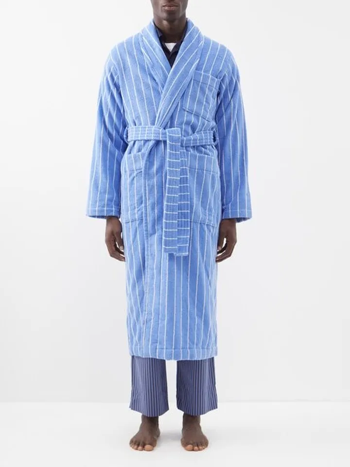 Striped Cotton-terry Bathrobe