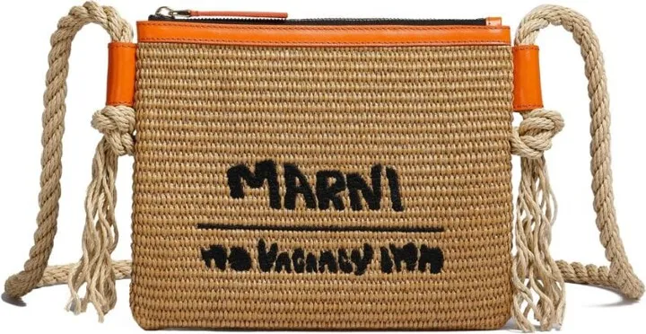 Marcel woven logo shoulder bag