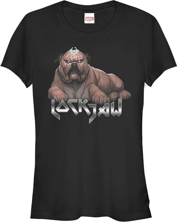 Junior's Marvel Inhumans Grumpy Lockjaw T-Shirt - Black - Medium